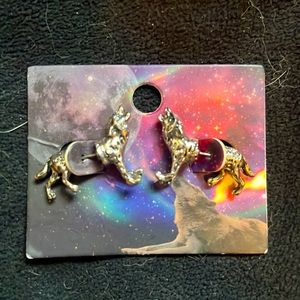 Fun & Unique Silver Wolf Earrings